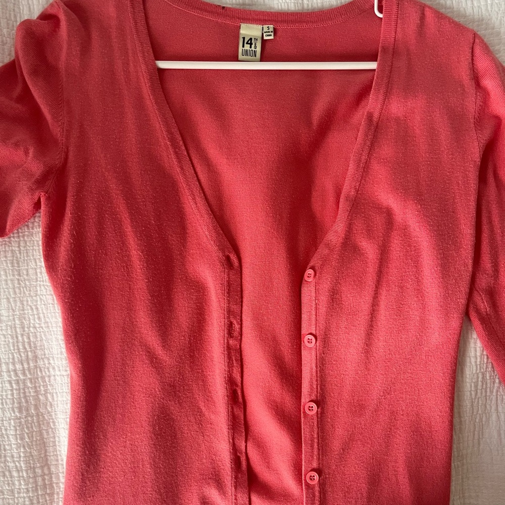 Peach cardigan, size small